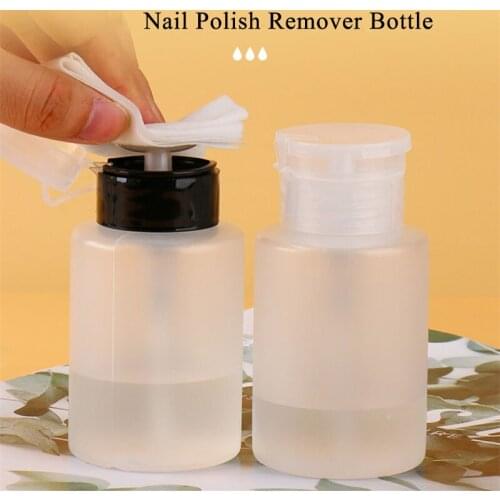 200ml Push Down Empty Lockable Pump Dispenser Bottle for Nail Polish and Makeup Remover Nail Polish Remover Bottle