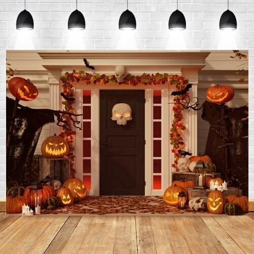 Yeele Halloween Backdrop Photography Maple Leaf Pumpkin Lantern Skull Background Baby Photographic Photo Studio Photophone