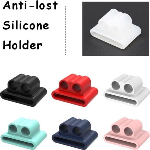 Anti-lost Silicone Holder Clip for AirPods 1/2 Pro wireless earphone socket stand case compatible with iwatch sport hook clip