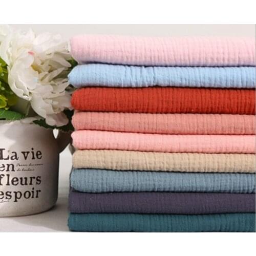 Cotton double - layer fabric gauze texture crepe cloth for dress