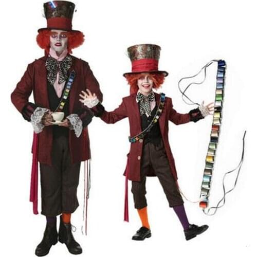 Alice in Wonderland Mad Hatter Cosplay Costume Adult Costumes