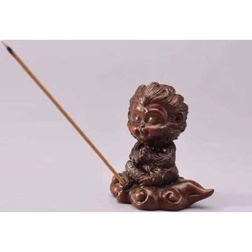 Red copper incense inserted tea pet small items sun wukong supreme treasure foot on colorful clouds hand handles