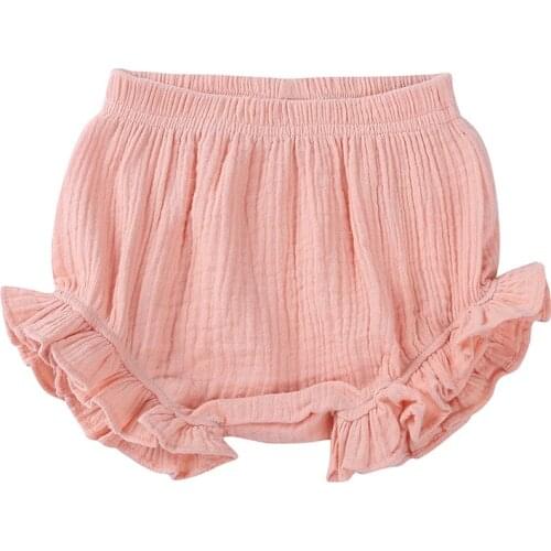 Summer Boys Shorts Cute Girls Linen Baby Girl Shorts Solid Color Newborn Bloomers Fashion Loose Toddler Boys Bread Pants