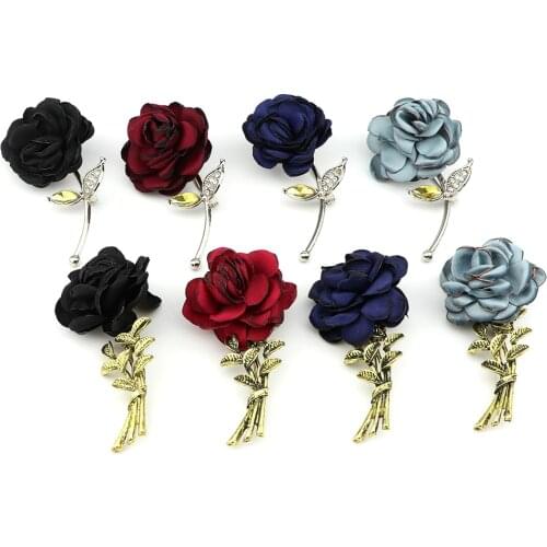 Sweet Cute Rose Flower Brooches For Women Gold Color Copper Brooch Pins Fashion Clothing Wedding Jewelry Accesorios Chic Gift