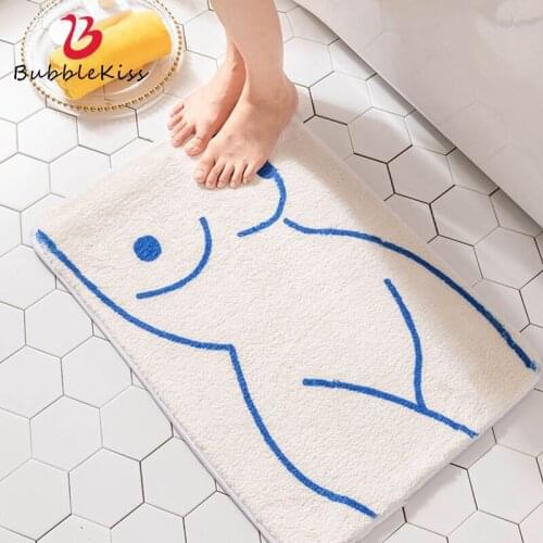 Bubble Kiss Fashion Doorway Mat Soft Imitation Cashmere Rugs For Room Decoration Teenager Water Absorption Bathroom Floor Carpet