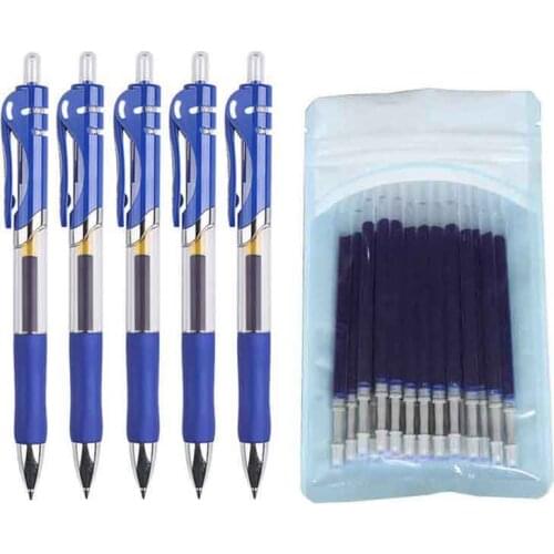 Retractable Gel pen Set 0.5mm Black/Red/Blue Large Capacity Ball Point Pen handle Replaceable Refills Rod School Office Supplies