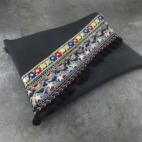 New Vintage Fashion Women Shoulder Crossbody Bag High Quality Grey Pom POM Gypsy Boho Bohemian Bags