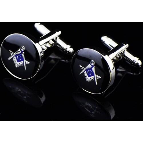 Newest Free Mason Cufflinks Classic Round Cuff Links Masonic Freemason Cufflinks Enamel Buttons Men Gift Fashion Jewlery 10pairs