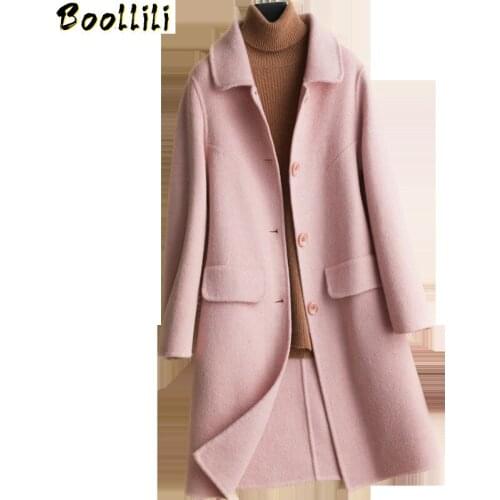 Boollili Wool Coat Women Clothes 2020 Korean Double-sided 100% Wool Warm Winter Jacket Women Woolen Overcoat Manteau Femme