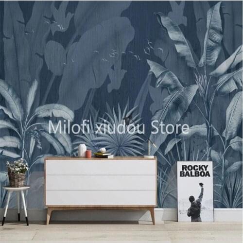 Custom D Mural Wallpaper Nordic Tropical Plant Forest Living Room Bedroom Background Wall Decorative Painting Wallpaper