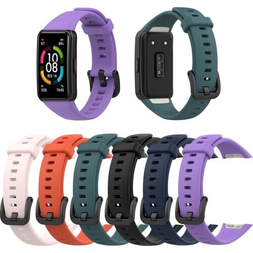 6 Colors Smart Watch Strap for HUAWEI Band 6 Soft TPU Sport Wristband Replacement for HONOR Band 6 Accessories