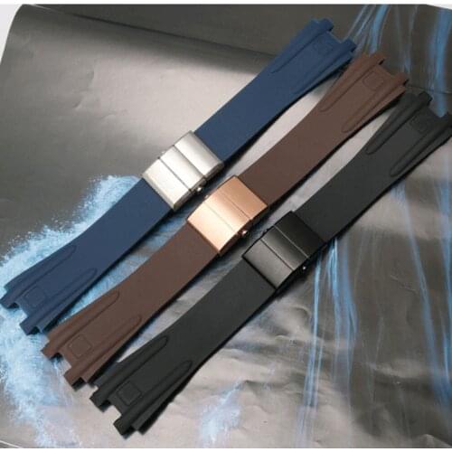 26MM Black Brown Blue Waterproof Silicone Rubber Wrist Watch Band Strap Belt For Ulysse Nardin Executive 243 Bracelet