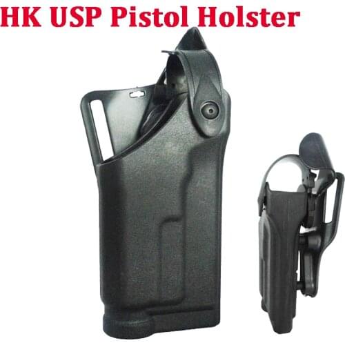 Tactical HK USP Compact Gun Carry Case Belt Holster Flashlight Bearing RH Military Hunting Airsoft Gun Quick Drop Holster