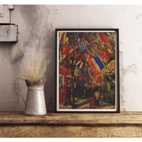 Embroidery Fourteenth of July Celebration in Paris Counted Cross Stitch Stocking with 100% Cotton Floss&Free Shipping for Gifts