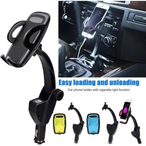 High Quality Dual USB Port Car Charger Holder Mount Cigarette Lighter for Cell Phone iPhone Car Bracket Holder Car accessories