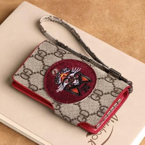 High-end brand fashion wallet men and women couple car key case cat head design PVC card case leisure all-match key housekeeper