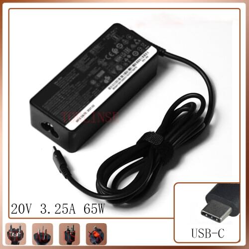 Original 65W Type USB C Adapter Laptop Charger for Lenovo ThinkPad T480 T480s T580 X280 X380 E580 L380 L480 20V 3.25A