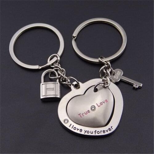 1 Pair Couple Keychain Love Keyring Boyfriend Gift Anniversary Jewelry