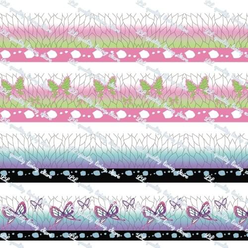 16-75MMJapanese Cartoon Costume printed Grosgrain Ribbon 50 Yards/Roll Tape Clothing Bakery Gift Wrapping Accessory Hairbow Head