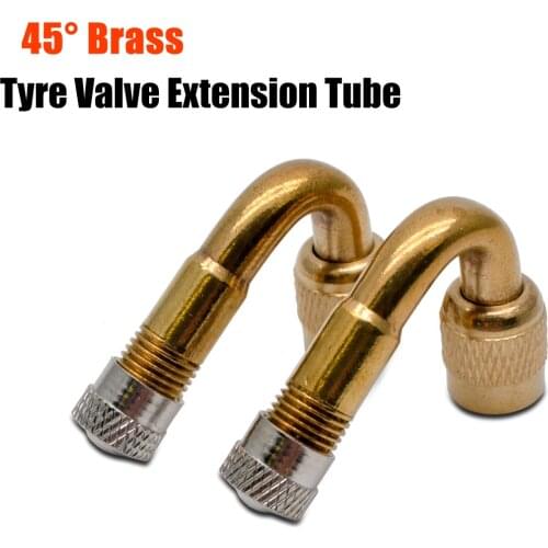 2× ATV Bik Air Tyre Valve Extension 45 Degree Adaptor Motorcycle Car Van Truck Tire Stem Extender Copper Motorcycle Accessories