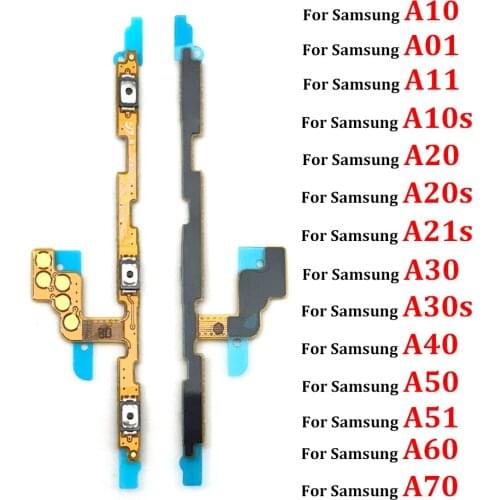 20Pcs Power Volume Key Button Flex Cable For Samsung A10 A20 A30 A50 A70 A01 A11 A10s A20s A21s A30s A51 A21 A31 A50S A70S A71