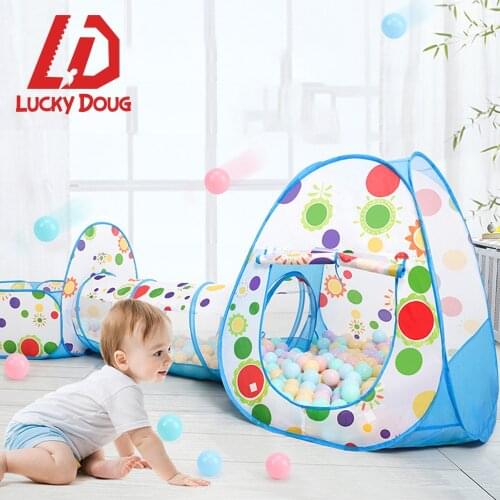 3 in 1 Ocean Balls Pools Baby Toys Ball Pit with Tent Tunnel Basket Indoor Toys for Toddlers