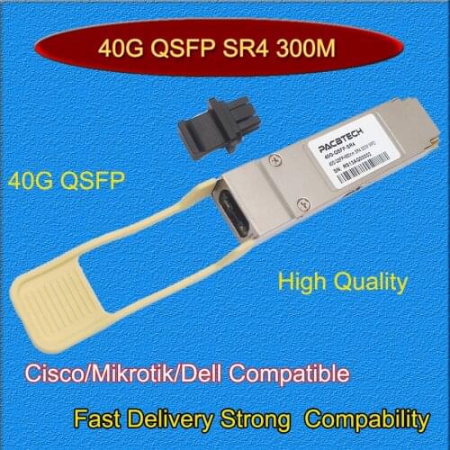 40G QSFP+ SR4, 40Gb/s QSFP+ Transceiver Module, MMF, 850nm, 300Meter MPO Connector