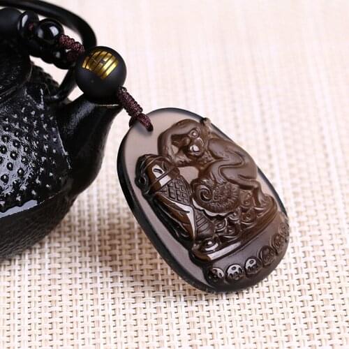 Cicada monkey obsession obsidian pendant is monkey 2017 lucky mascot