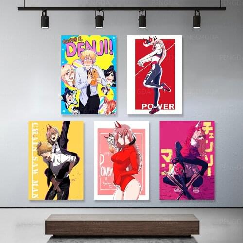 Decor Modern Home Bedroom Modular Anime Character Canvas Painting Wall Ar Cartoon DENGI Posters Frame GO FOR IT Prints Pictures