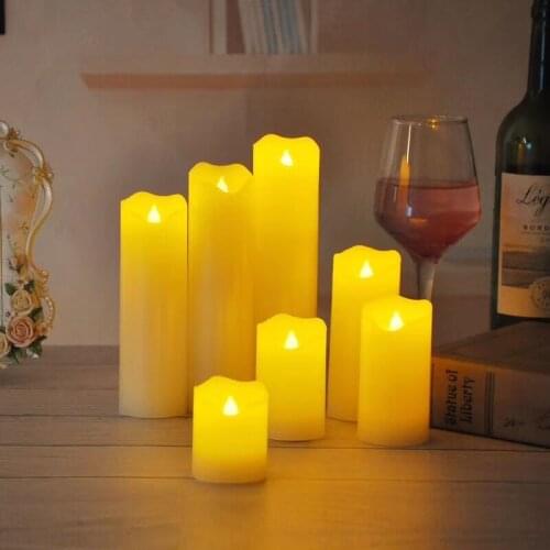 DIA7.5cm Cylinder Battery Style Led Flameless Electronic Candle Lights Simulation Flame Candle Lamp Church/Huddhism Supplies