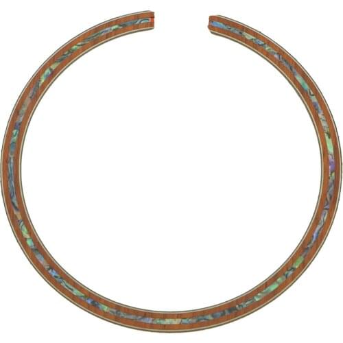 KAISH Acoustic Guitar Soundhole Padauk Rosette with Full Abalone Shell Inlay Dimension 110mm*8mm*0.8mm