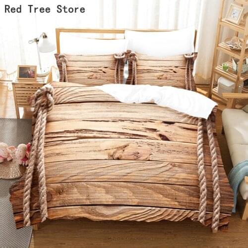 Wooden Color Prined Door Pattern Bedding Sets Kids Adult Livingroom Decor Twin Full Queen King Size Quilt without Insert Bed Set