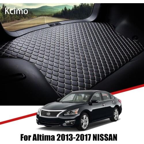 For Nissan Altima L33 2013-2018 Leather Car Trunk Mat Carpet Tail Cargo Liner Teana Trunk Boot Mat Liner Pad 2014 2015 2016 2017