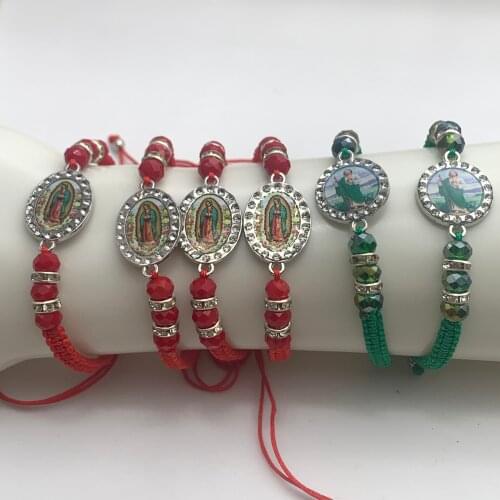 Red Rope Green Rope Braided Crystal Diamond Ring Green Elder Man in Red Virgin Diamond Bendant Bracelet