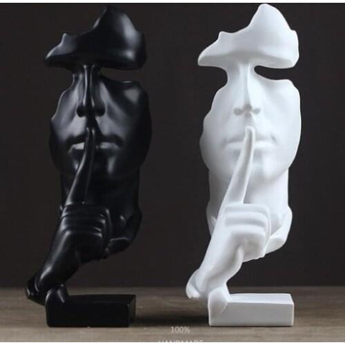 CREATIVE ABSTRACT SILENCE ART STATUE HOME FURNISHINGS SIMPLE AND STYLISH RESIN HOME DECORATION