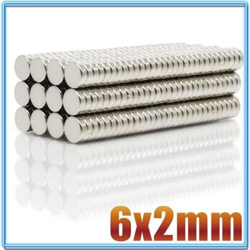 20/50/100/200/500 Pcs 6x2 Round NdFeB Neodymium Magnet N35 Super Powerful Small imanes Permanent Magnetic Disc 6*2