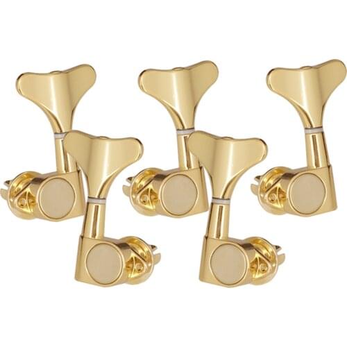 Pack of 5 Closed Tuning Keys Tuners Tuning Pegs Gold 3L 2R for Electric Bass Replacement Parts