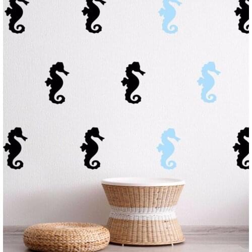 Wall Paper Sticker Seahorse Wall Decal Kids Boys Room Decor Sea Animal Pattern Wall Sticker Living Room Design Wall Decor AY029