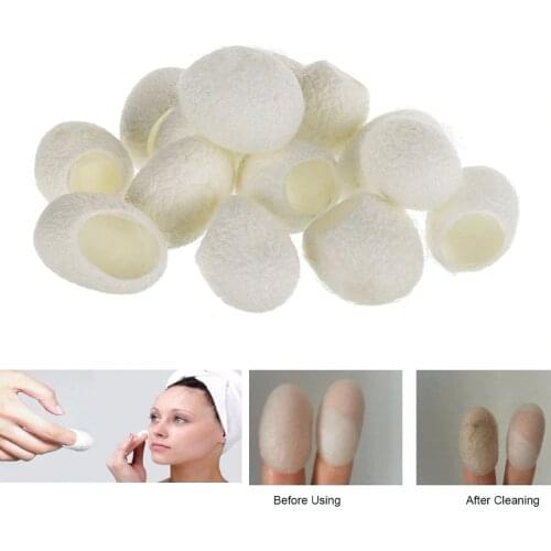 100pcs Natural Silkworm Balls Purifying Whitening Exfoliating Scrub Blackhead Remover Natural Silk Cocoons Facial Skin Care