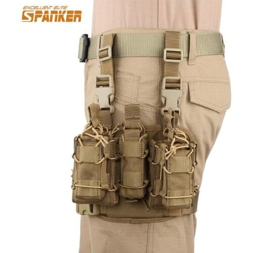 EXCELLENT ELITE SPANKER Tactical Combination Cartridge Leg Hanging Suit with Pistol Magazine Pouch and Single M4 Magazine Pouch