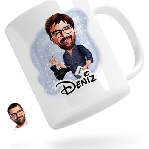 Personalized Men 'S Director Caricature Of White Mug Bardak-1