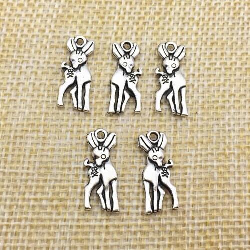 10Pcs 8*19mm Deer Pendant Zinc Alloy Spotted deer Charms For Diy Jewelry Making Findings