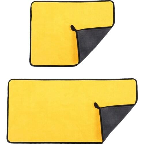 Car Wash Towel Thickened Absorbent Coral Fleece Cleaning Towel Double Color Double-sided High Density Car Clean Car Wash Towe