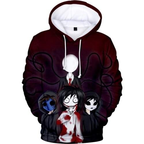 Casual Kids Creepypasta 3D Hoodies Children boys girls Fashion Cute Autumn Kids pullover Creepypasta Hoodie Sweatshirts top