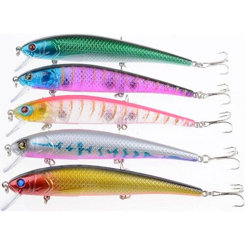1 pcs Luya Bait 5 Color Suspend Mino Bait 12.5cm/17g Plastic Hard Bait