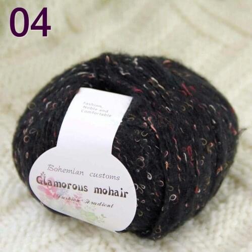 Sale 1SkeinX50gr Luxury Fluffy Soft NEW MOHAIR Shawls Hand Knit Crochet Yarn Black 825-04