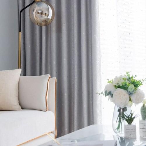 Gray Linen Star Curtains for Bedroom Living Room Window Pink Window Curtains Blackout for Girls Children Custom
