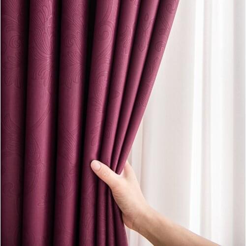 Nordic Engraving 3D Flower Curtain for Bedroom Blackout Thicken Cloth Drape Bedroom Balcony Window Treatment Drapes JS266C