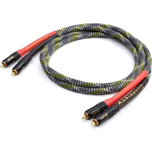 Pair SQ-88B G5 5N OFC cable,silver plated audio RCA interconnect cable,wire with WBT-0144 RCA connector plug