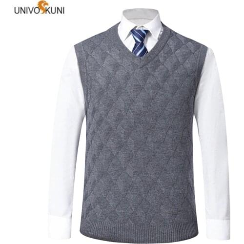 UNIVOS KUNI 2019Newest Spring And Autumn Fashion mens stripe sweater vest mens casual slim sweater vest 1911